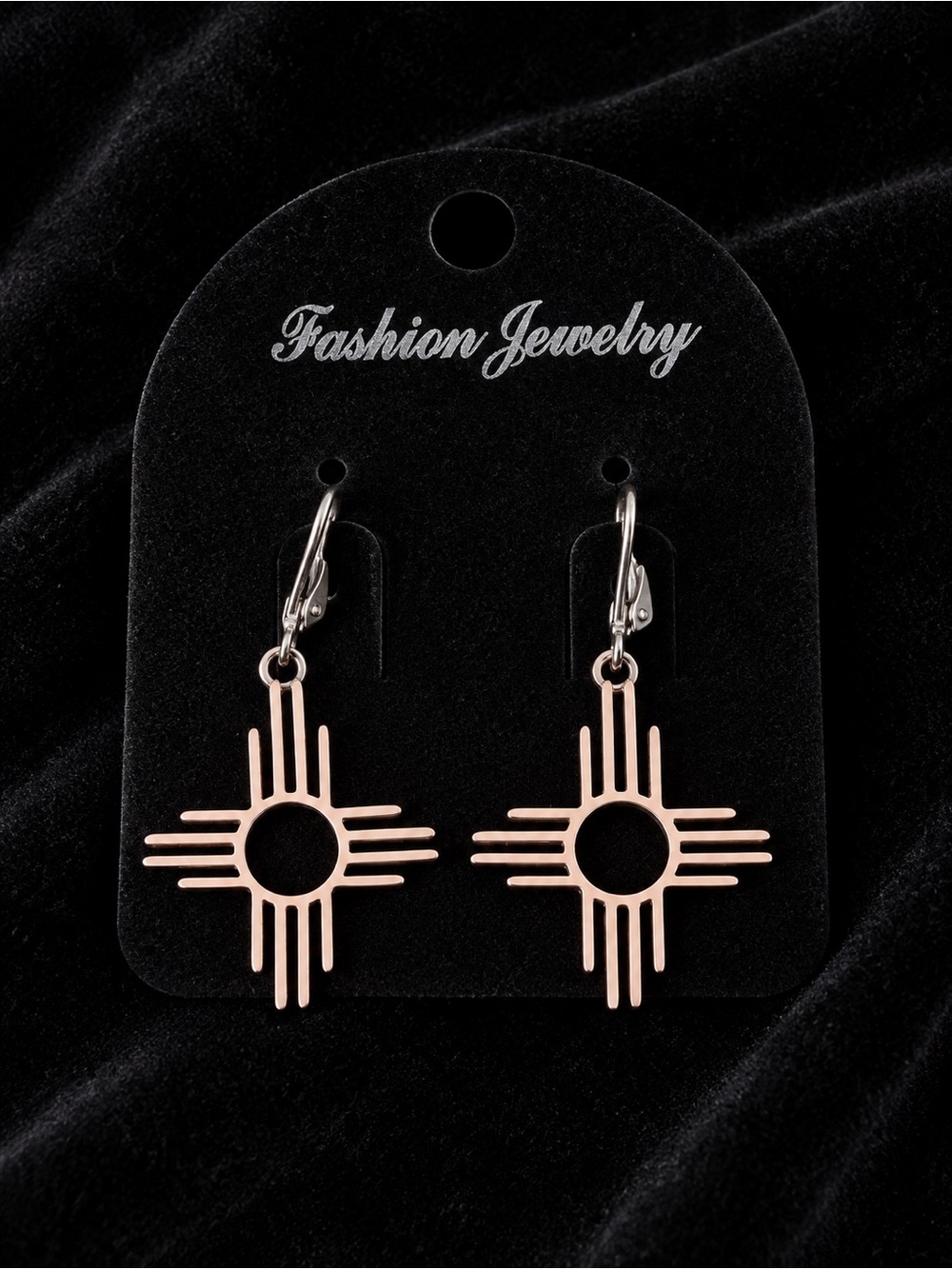 Fashion Jewelry Silver Tone   Zia Sun Drop Earrings